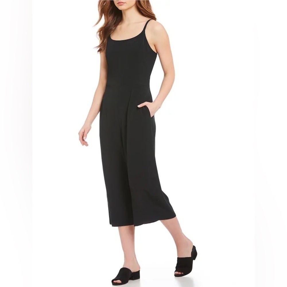 Eileen Fisher Wide Leg Cami Jumpsuit in Black Small